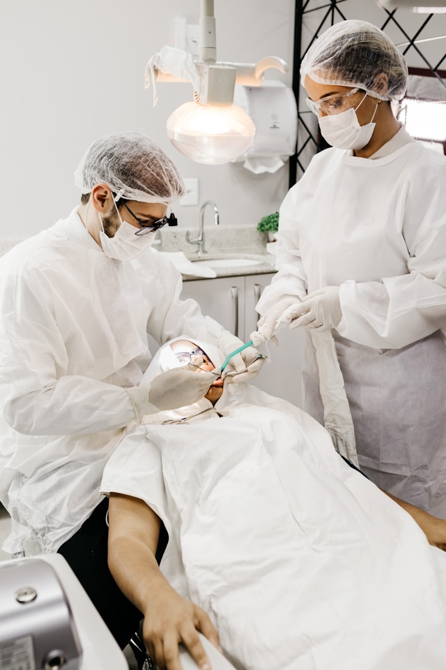 Dentist discussing a procedure with a patient